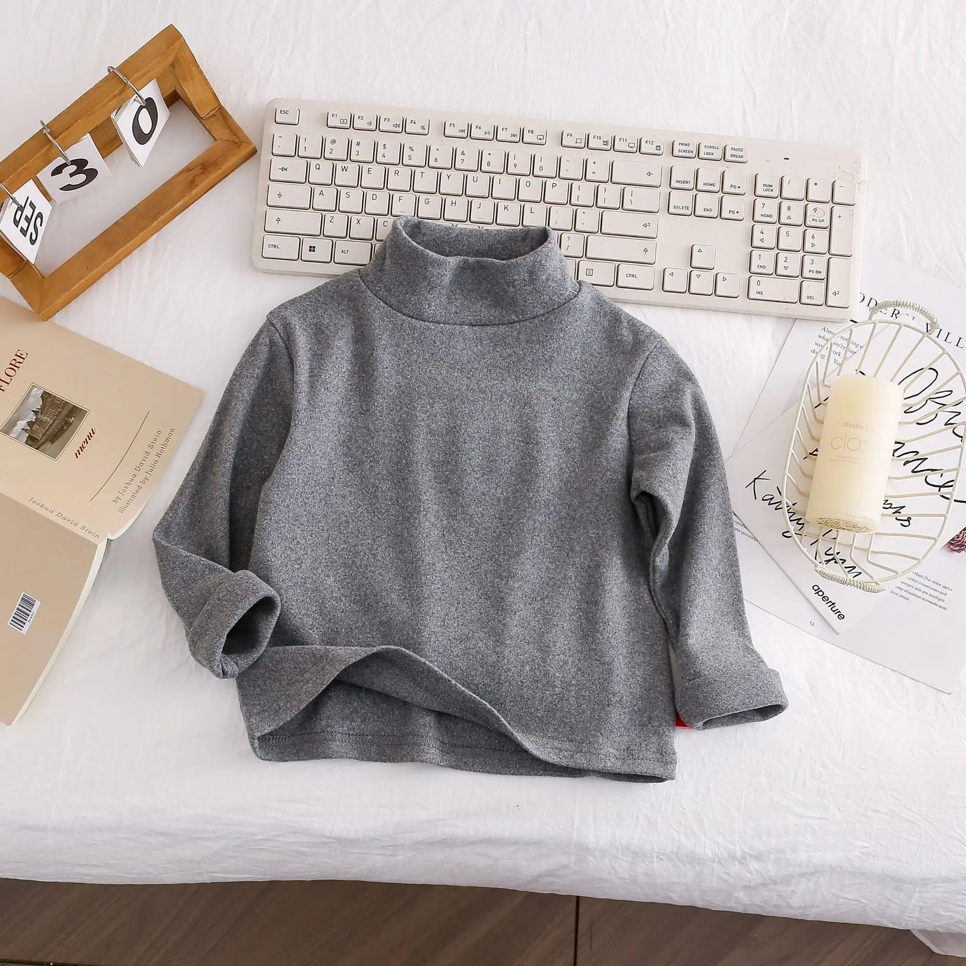 Kids' Soft Mock Neck Long Sleeve Top