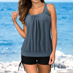 BreezyFit 2-Piece Tankini Swim Set – Drawstring Shorts & Sleeveless Top