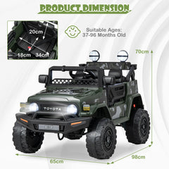 12V Licensed Toyota FJ Cruiser Kids Ride-On Truck with Remote Control