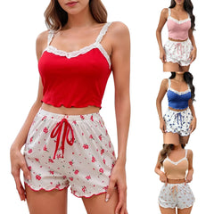 Luxe Lattice: Women's Lace Camisole Shorts Set