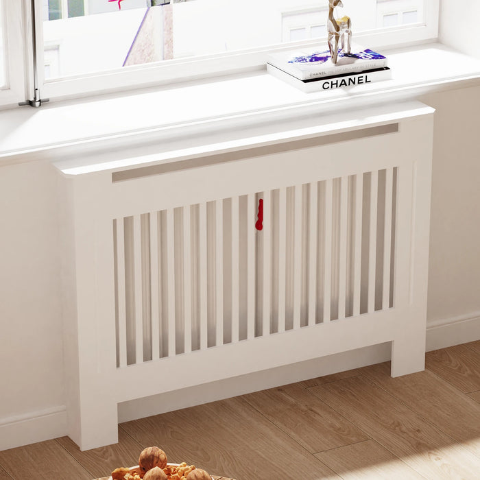 Modern White Radiator Cover, MDF Wooden Grill Cabinet, image 2
