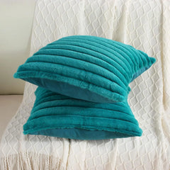 Faux Fur Striped Cushion Cover, 45 x 45 cm