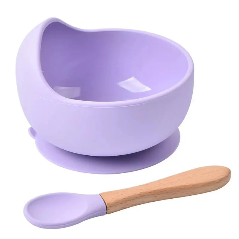 Silicone Suction Weaning Bowl and Spoon Set, 2 Piece