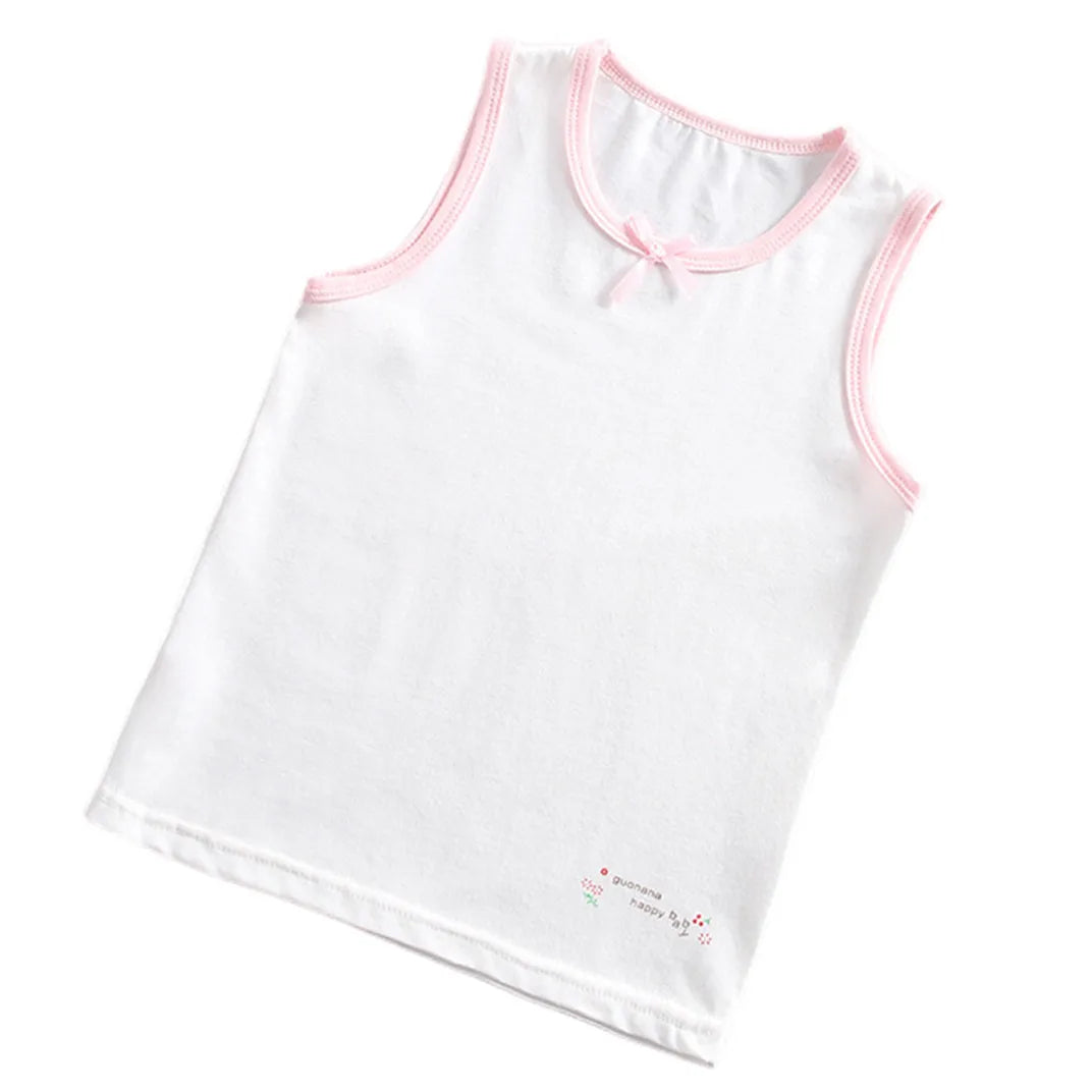 Girls' Cotton Vest Tops, Pack of 3