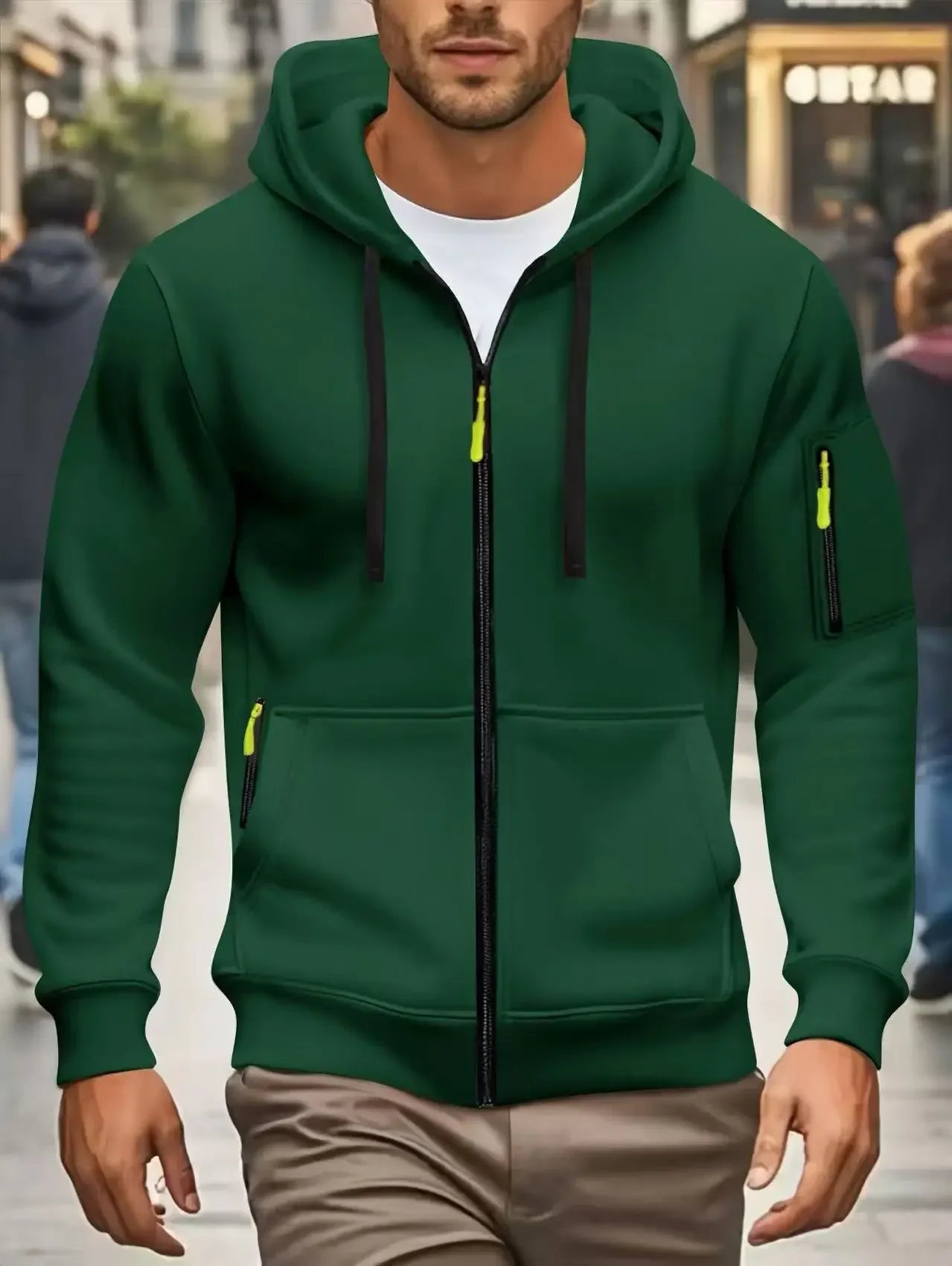 Zippered Warmth Men's Casual Hoodie Jacket