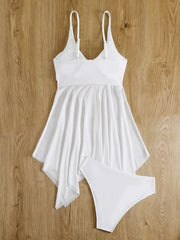 Midnight Curve Two-Piece Bikini Set – Adjustable Neck Tie Swimwear