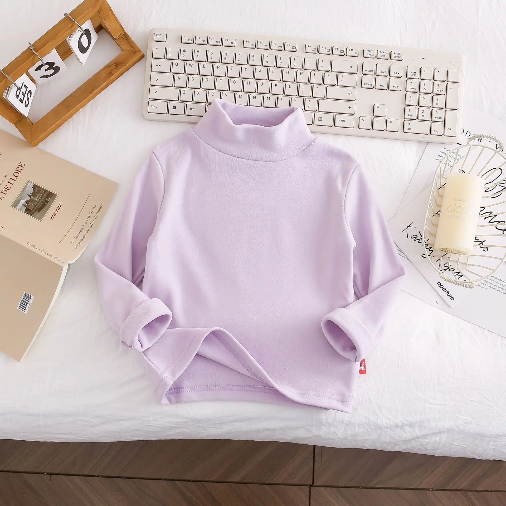 Kids' Soft Mock Neck Long Sleeve Top