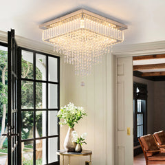 Modern Luxury Crystal LED Chandelier – Elegant Raindrop Pendant Light