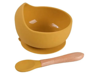 Silicone Suction Weaning Bowl and Spoon Set, 2 Piece