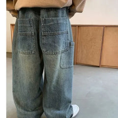 Kids' Wide Leg Jeans with Big Pockets