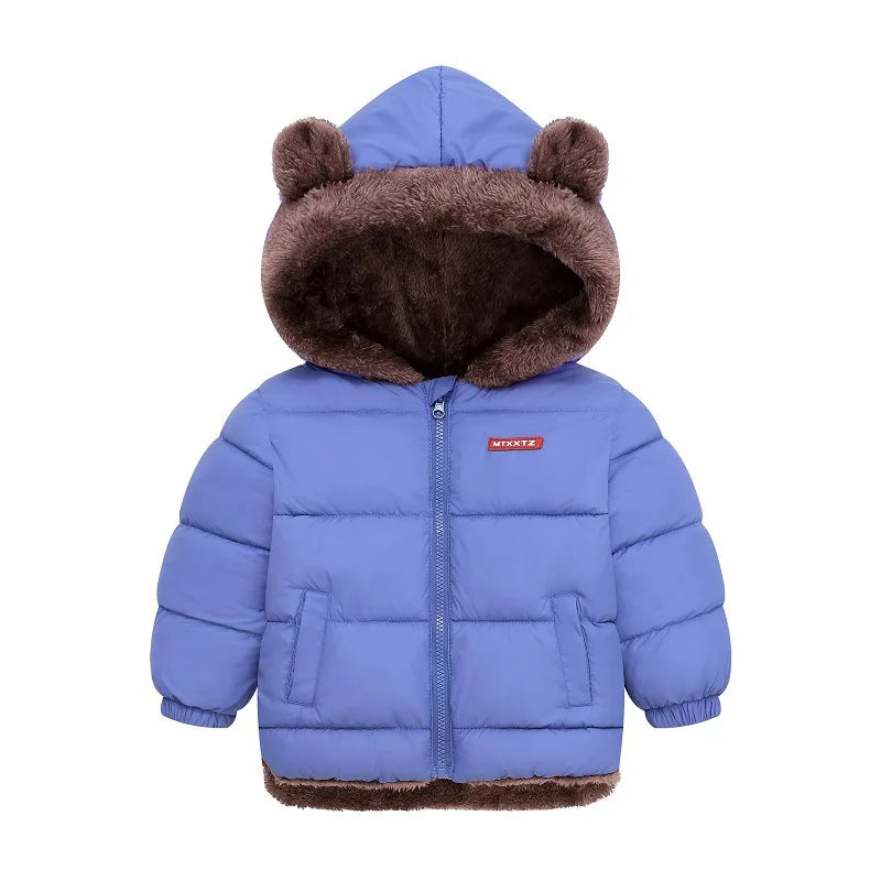 Kids' Fleece Lined Puffer Jacket with Bear Ears