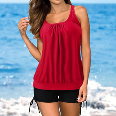 BreezyFit 2-Piece Tankini Swim Set – Drawstring Shorts & Sleeveless Top