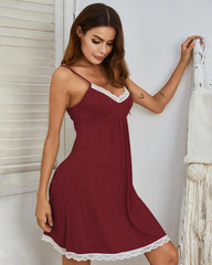Lace V-Neck Suspender Nightdress