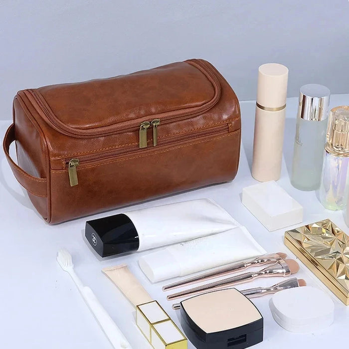 Hanging Toiletry Bag, Faux Leather or Canvas, alternative view