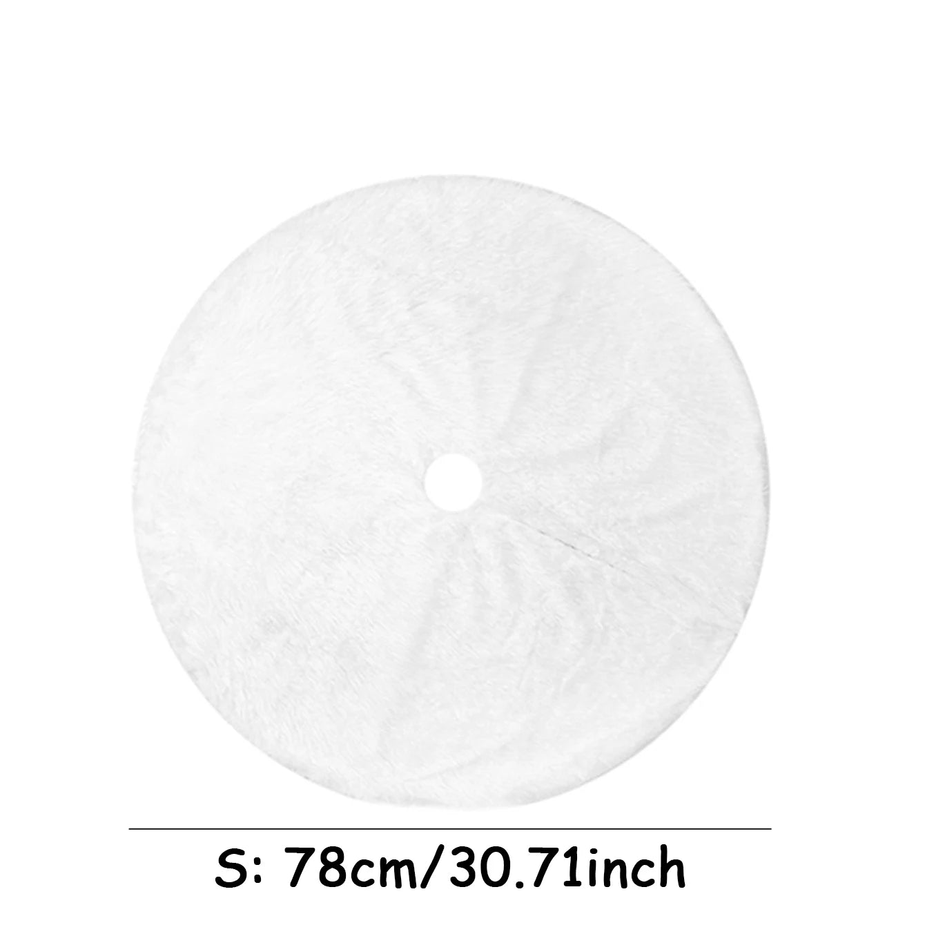 White Faux Fur Christmas Tree Skirt, 78, 90 or 122cm