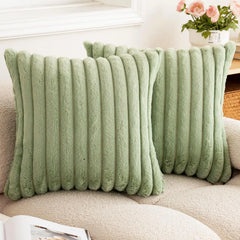 Faux Fur Striped Cushion Cover, 45 x 45 cm