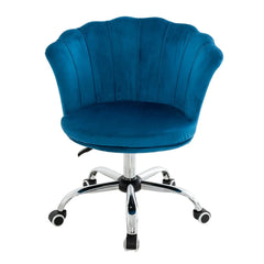 GOFLAME Adjustable Velvet Swivel Chair – Stylish Shell Back Vanity Seat