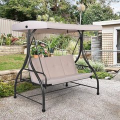 GOFLAME 3-Seater Convertible Swing Chair – Outdoor Patio & Garden Lounger