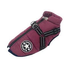 Waterproof Dog Coat with Built-In Harness, S to 4XL