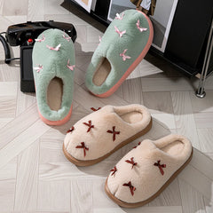 Women's Fluffy Bow Slippers