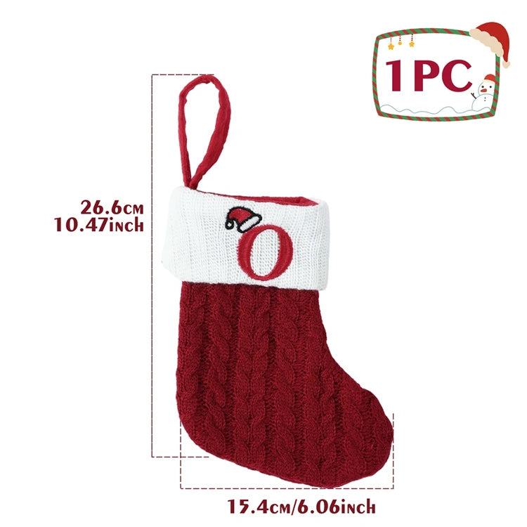 Mini Knitted Letter Stocking Decoration