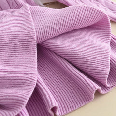 Girls' Ruffle Collar Knitted Jumper Dress