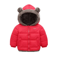 Kids' Fleece Lined Puffer Jacket with Bear Ears