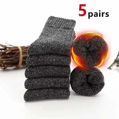Thick Terry Winter Socks, 5 Pairs