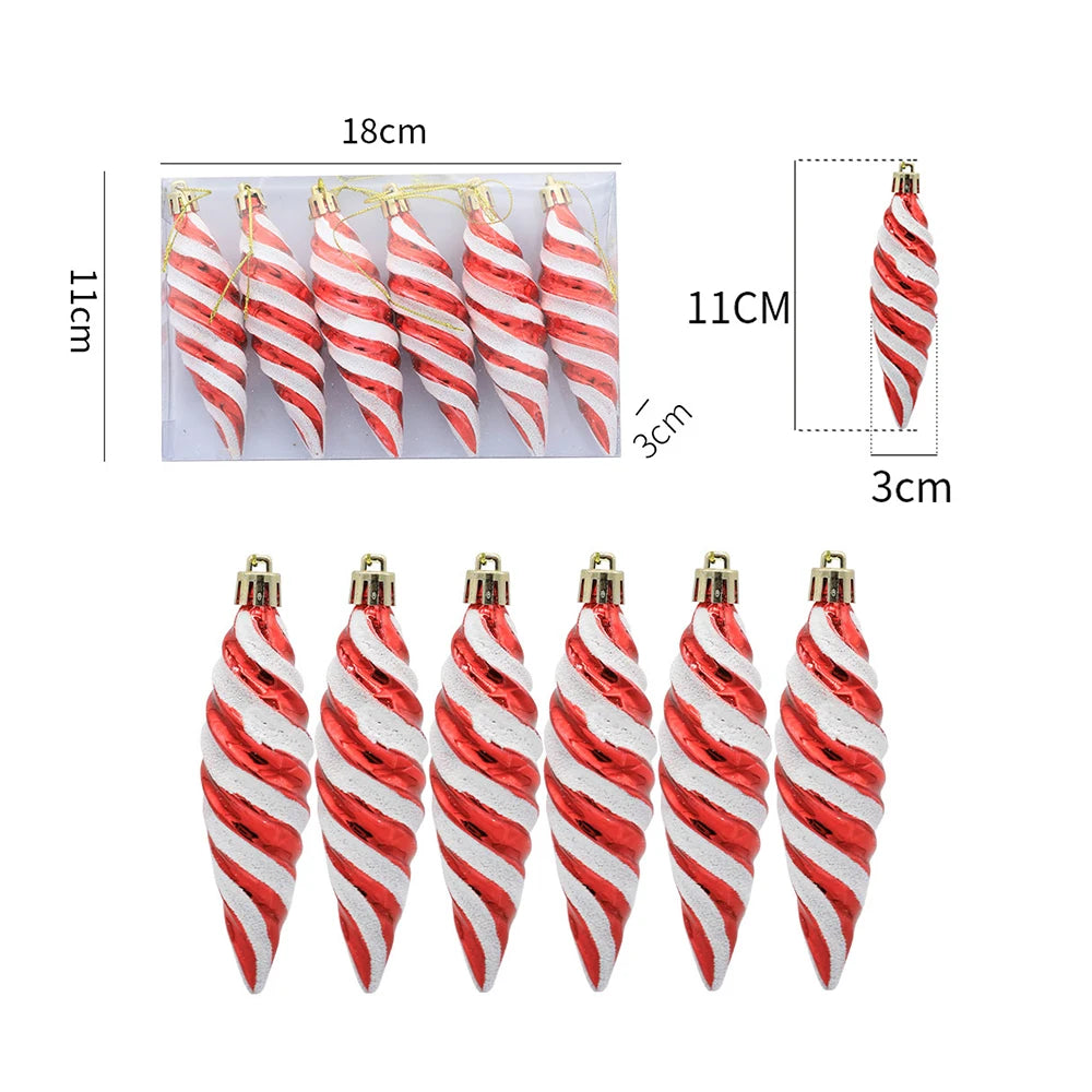 Red and White Candy Christmas Tree Decorations