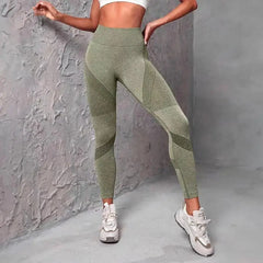 High-Waisted Booty-Lifting Leggings – Striped Mesh Gym & Running Tights