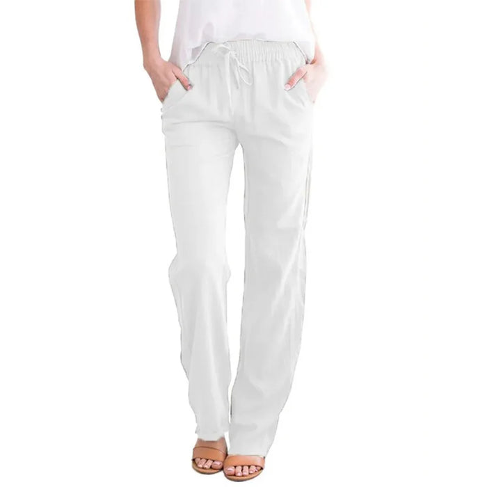 Breezy Linen Trousers, White