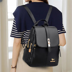 Luxury PU Leather Women's Backpack – Vintage Casual Daypack