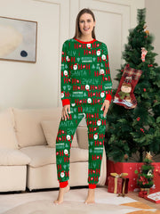Festive Green Family Christmas Pyjamas