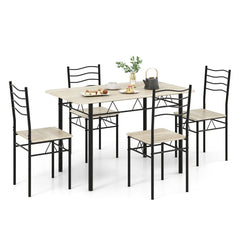GOFLAME 5-Piece Dining Table Set – Counter Height Table with 4 Chairs