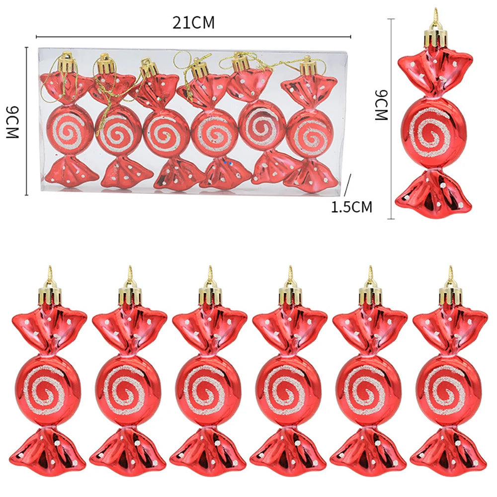Red and White Candy Christmas Tree Decorations