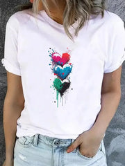 Trendy Graphic Print T-Shirt – Casual Short Sleeve Women’s Tee