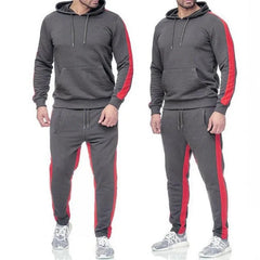 Men’s Printed Tracksuit Set – Hooded Sweatshirt & Jogger Pants 2-Piece Sportswear