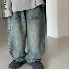 Kids' Wide Leg Jeans with Big Pockets