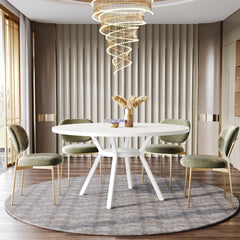 Tribesigns Round Dining Table – 47" Farmhouse Kitchen & Dining Table for 4-6 People