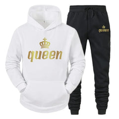 King & Queen Couple Tracksuit – Matching Hoodie & Joggers Set