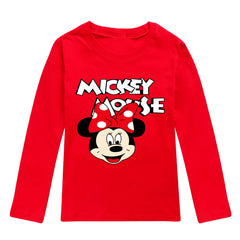 Girls' Minnie Long-Sleeve Cartoon T-Shirt – Fun & Casual