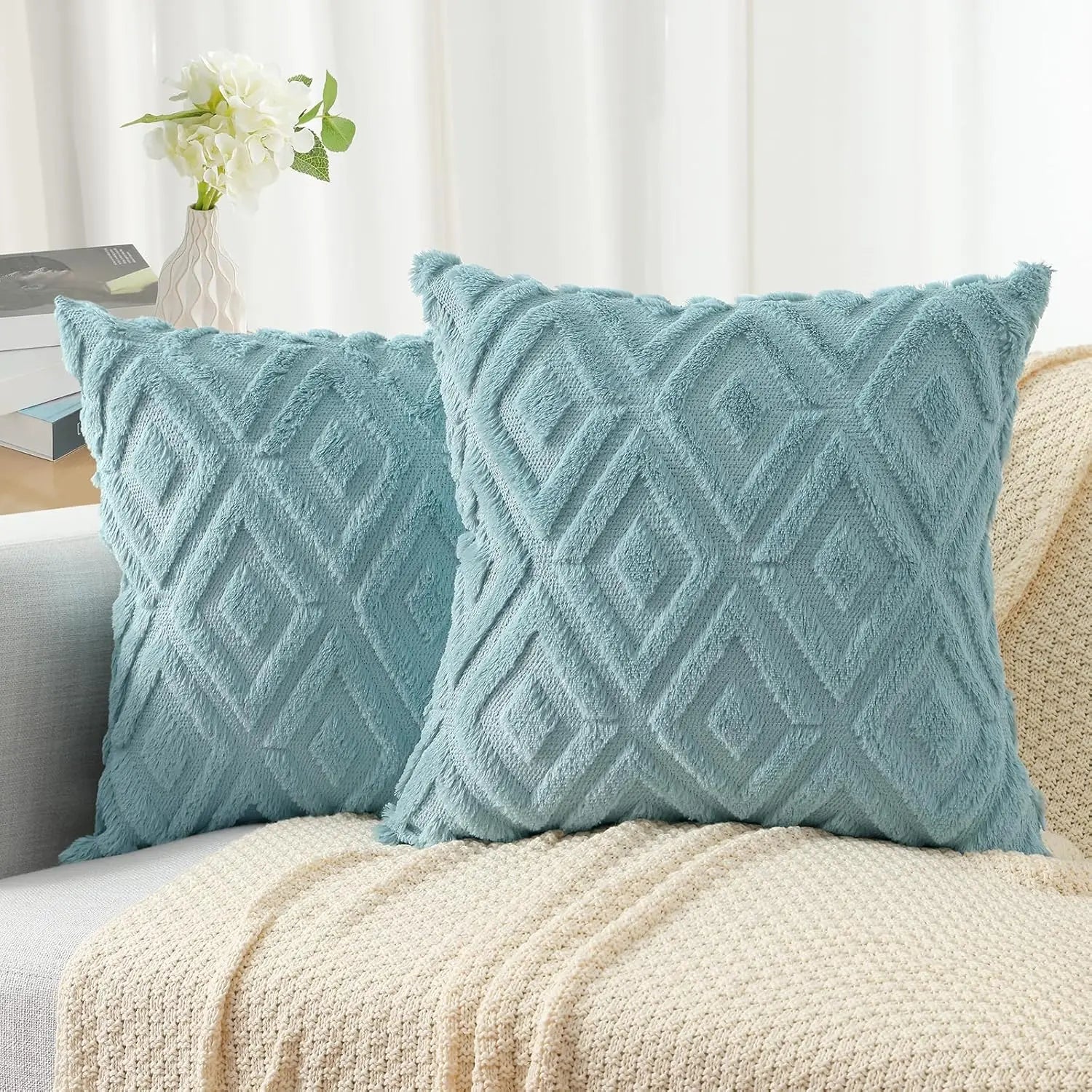 Velvet Diamond Cushion Cover, 45 x 45 cm