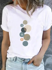 Trendy Graphic Print T-Shirt – Casual Short Sleeve Women’s Tee