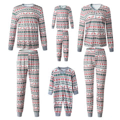 Matching Family Christmas Pyjamas, Red Fair Isle Reindeer Print