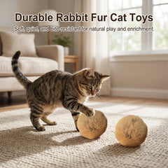 Faux Fur Pom Pom Cat Balls with Catnip