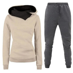 Women's Fleece-Lined Tracksuit – Hooded Sweatshirt & Joggers Set