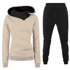 Women's Fleece-Lined Tracksuit – Hooded Sweatshirt & Joggers Set