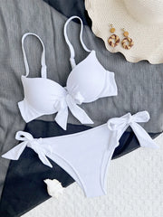 Sexy Front Bow Push-Up Bikini Set – High-Waist Two-Piece Swimsuit
