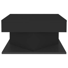 Modern Black Coffee Table – Durable Engineered Wood, 57x57x30 cm