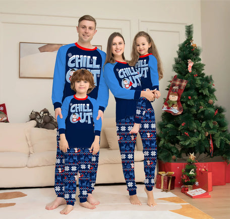 Festive Family Christmas Pyjamas Set with Snowman Print